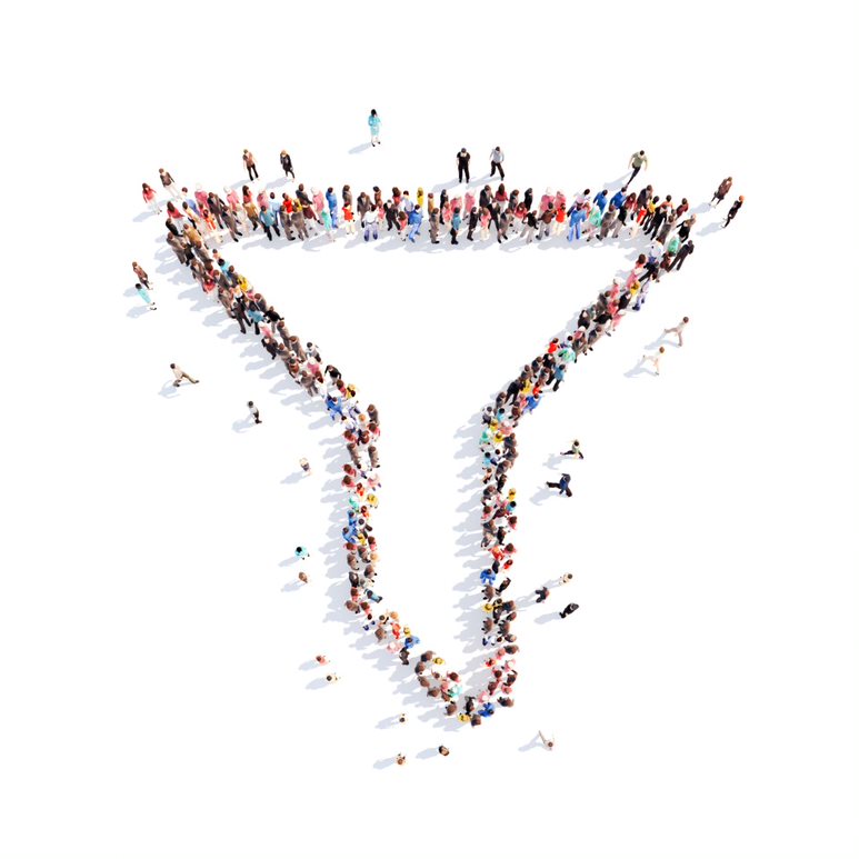 the shape of a funnel